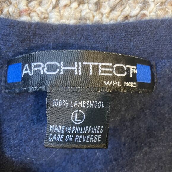 Architect Womens 100% Lambswool Sweater Vest Size L Academia Quiet Luxury Button - Picture 4 of 6